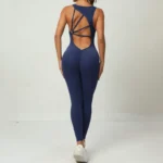 Yoga Jumpsuit V-shaped Back Design Sleeveless Fitness Running Sportswear Stretch Tights Pants For Womens Clothing - Image 7