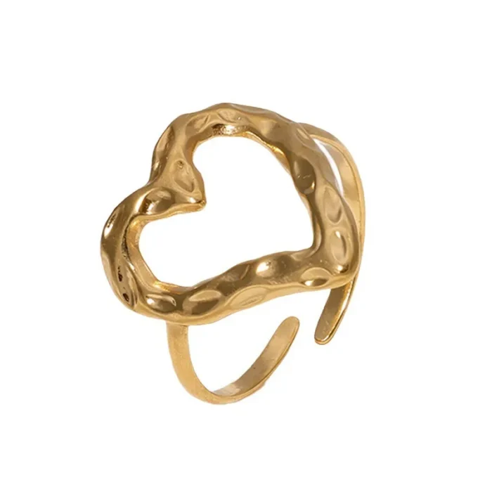 Retro Love Adjustable Stainless Steel Ring - Image 3